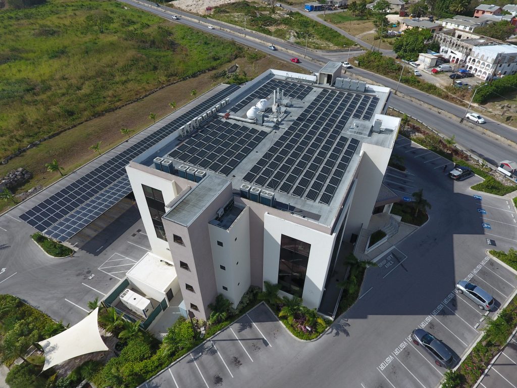 Solar panels on office building